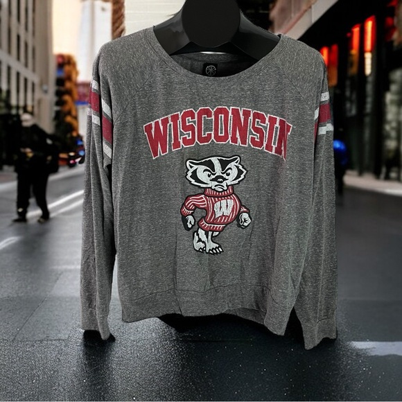 University of Wisconsin Bucky Badger Gray Women’s Size XL Long Sleeve Top - Picture 9 of 9
